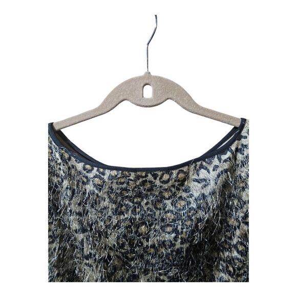 ANN TAYLOR Animal Print Feather Top - Size 12P - Picture 6 of 10